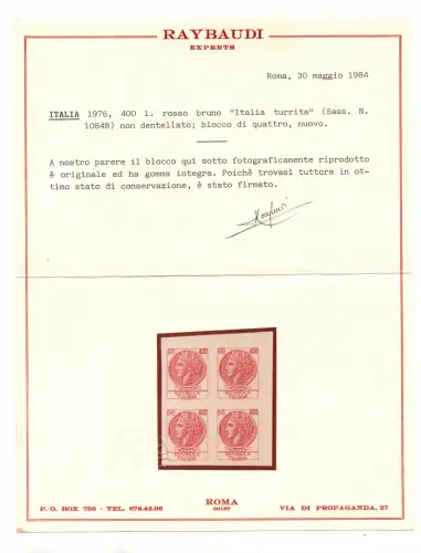 SIRACUSANA 400 L. QUARTINA UNGEZÄHNT RAYBAUDI ZERTIFIZIERT