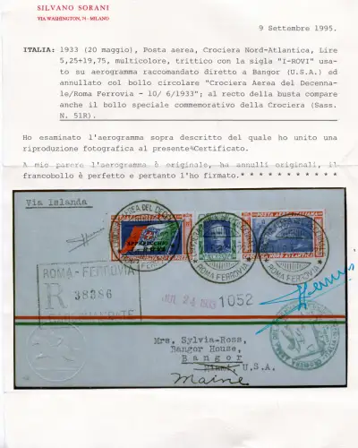 Luftpost Nordatlantikkreuzfahrt die Triptychonserie auf Umschlag