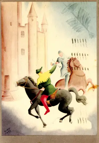 Littoria Wing - Postkarte der Fluggesellschaft Cavalieri