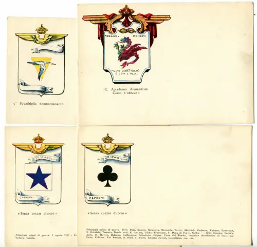 Luftfahrt - Lot von 10 Postkarten mit Wappen von Luftgeschwadern