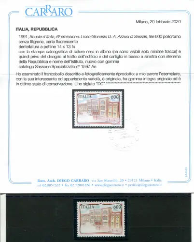 Scuole d'Italia Liceo Azuni Varieté Albino Print