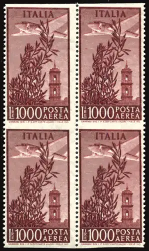 Luftpost l. 1.000 Kapitol Sorten nicht gezahnt. horizontal