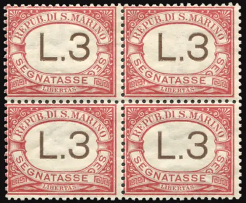 Steuermarken Lire 3 Viertel mit viel filigranen Buchstaben