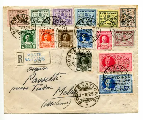 Schlichtung + Express auf Umschlag Racc. für Mailand