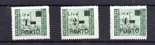 Istrien Occ. Jugoslawische Segnatasse Nr.8a/10/a