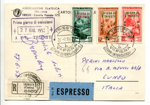 Triest A - Fiera di Trieste 1953 auf Gedenkkarte
