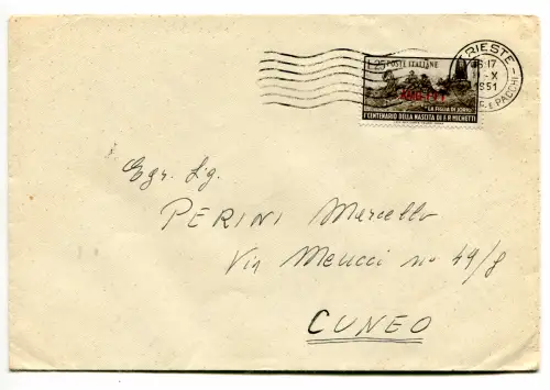 Triest A - Michetti 1951 isoliert auf Umschlag