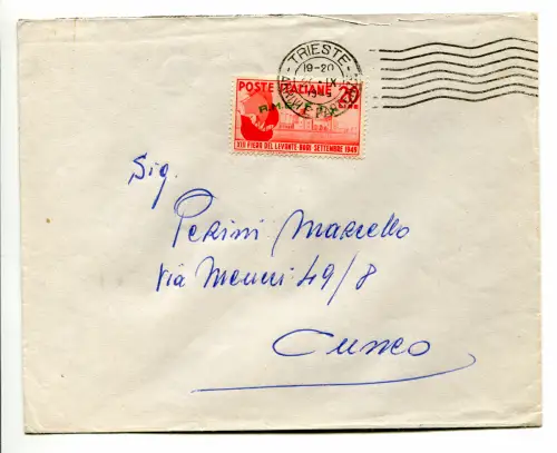 Triest A - Fiera Levante '49 isoliert auf Tarifumschlag