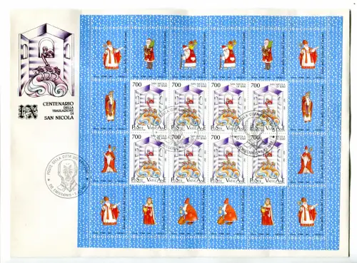 Vatikan - San Nicola 1987 Zettel auf Umschlägen FDC 1