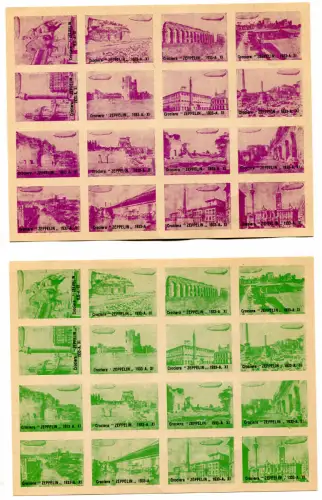 Sechser Zettelserie Erinnofili Zeppelin Kreuzfahrt 1933