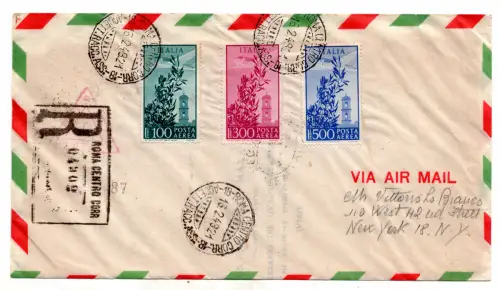 Vorläufer FDC - Luftpost Kapitol Lire 100, 300 und 500