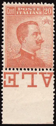 Michetti Cent. 20 verschiedene filigrane Buchstaben