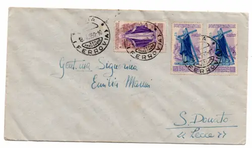 S. Caterina Lire 10 + Ergänzungen auf Umschlag