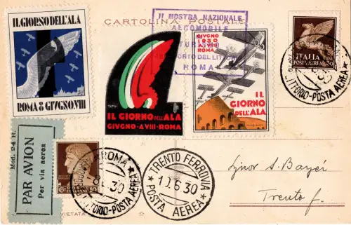 Rom Tag des Flügels - Die polychrome Postkarte