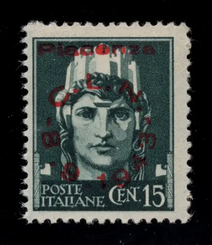 C.L.N. Piacenza C. 15 Aufdrucke von 8 - 9 - 1943 postfrisch