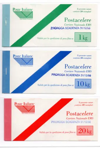 Postacelere Nr. 7/9 Serie von drei Heften (ohne Gutscheine)