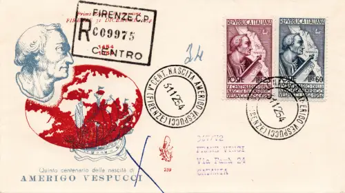 Vespucci auf FDC Venedig Racc. pro Catania