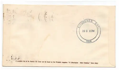 Luftpost Besuch des Präsidenten in Kanada auf FDC Venedig