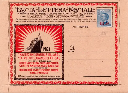 Nazionale 1-10 Navazione Italiana - B.L.P (gelber Karton) 1
