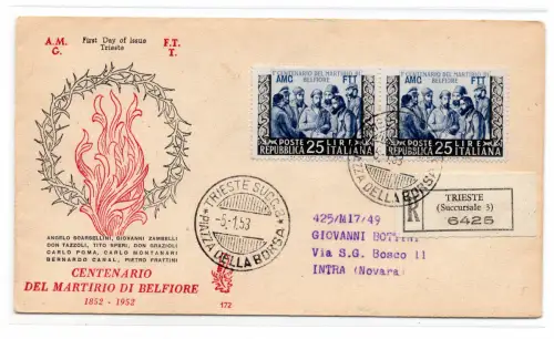 Triest A - Belfiori Paar auf FDC Venedig Racc.