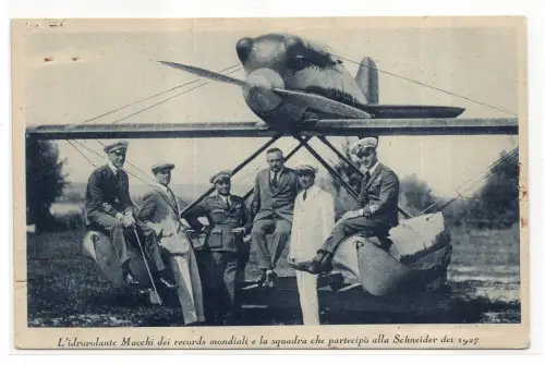 Wasserflugzeug Macchi Team Schneider Cup - Postkarte
