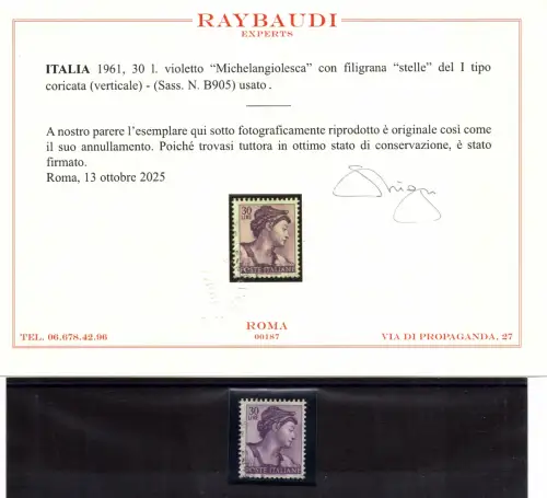 Michelangelo Lire 30 Sterne I vertikal aus Spule Nr. B 905