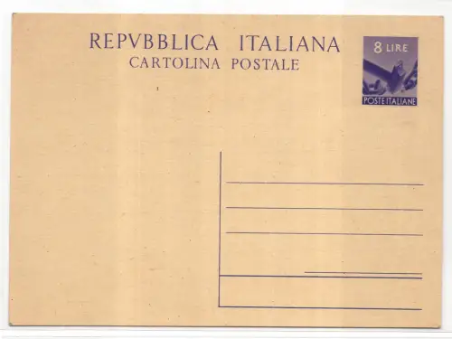 Postkarte Lire 8 Democratica Nr. C 134 neu