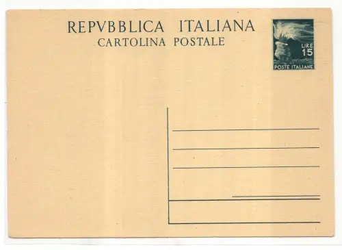 Postkarte Lire 15 Democratica Nr. C 141 neu