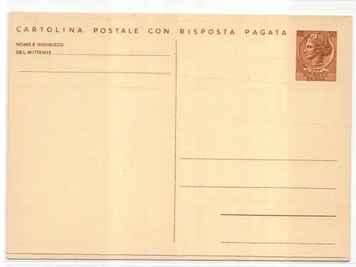 Postkarte Lire 30 + 30 Syrakus Nr. C 169 neu