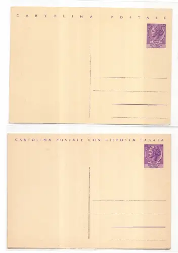 Postkarte Lire 25 Syrakus Nr. C 163 und 165 neu