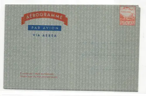 Aerogramma Lire 110 Aereo Nr. A 5 ohne Innenbohrung