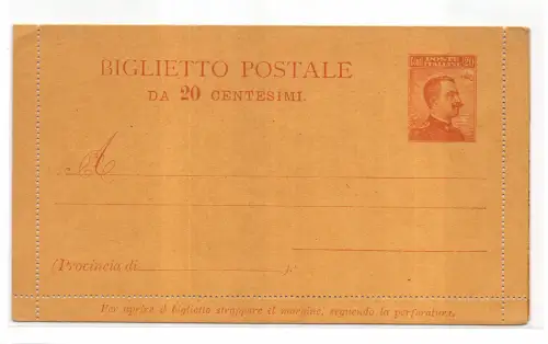 Postkarte Cent. 20 Michetti orange Nr. B 14 neu