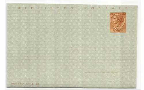 Postkarte Lire 30 Syrakus Nr. B 46 neu