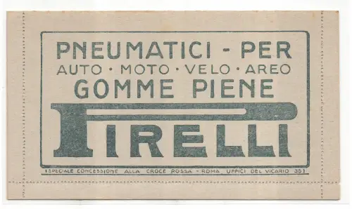 Postkarte Cent. 15 Reifen Pirell Nr. RB 2 Neu