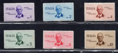 1934 Rom - Mogadischu P.A. n. 83/88 Serie MNH