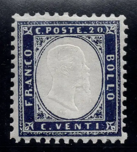 Vitt. Emanuele II. Cent. 20 Indigo Nr. 2 gut zentriert - MNH