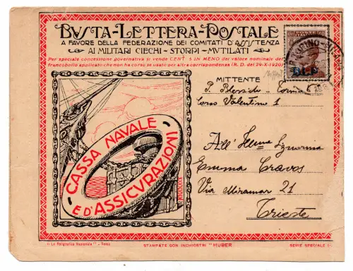 B.L.P. - Cent. 40 Nr. 4 Lithographieaufdruck I. Typ 310