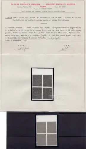 De la Rue - Sicherheitsbodenprüfung, Viererblock