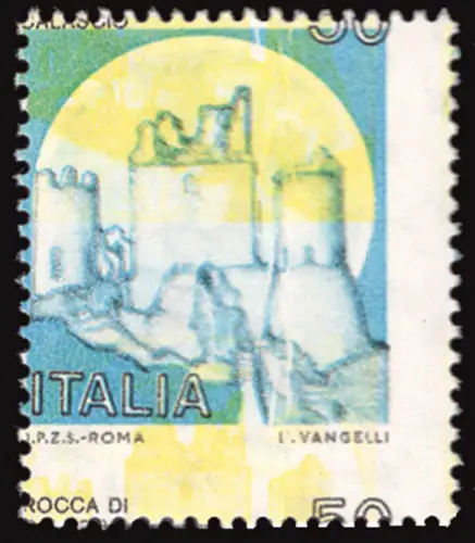 Castelli Lire 50 verschobene gezahnte und gelbe Sorten