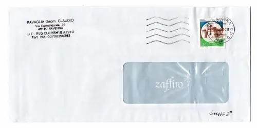 Castelli Lire 750 filigrane Sorte Sterne 2. auf Umschlag