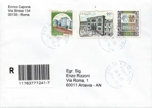 Liceo di Azuni Lire 600 Sorten Azuni grau auf Umschlag