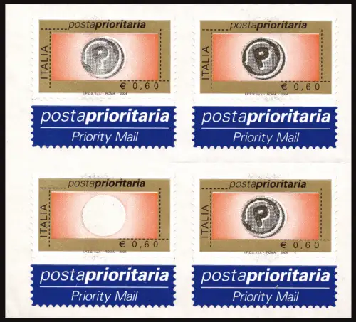Priority Post 2004 Euro 0,60 Sorten ohne Zentrum