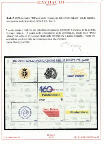 160. Poste Italiane das Zahnsortenblatt