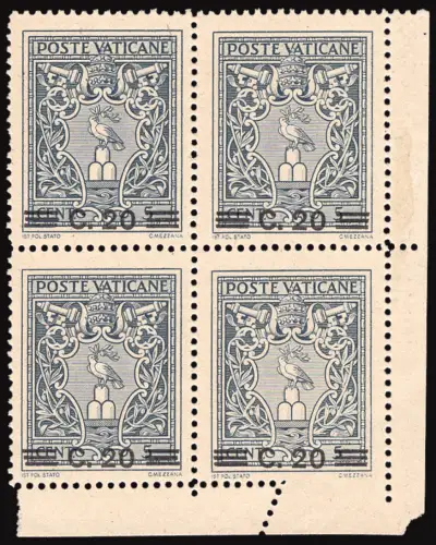 Cent. 20 von 5 Vierteln ein teilweise ungezähntes Exemplar