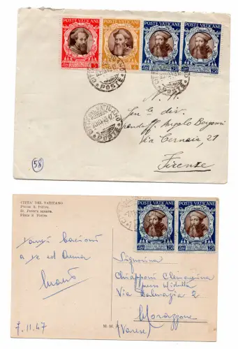 Konzil von Trient - Lot von neun zwischen Umschlägen oder Postkarten