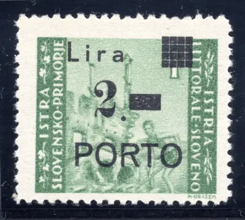 Istrien Slowenische Küste Steuermarken Lire 2 Hafen Sorte Rundpunkt