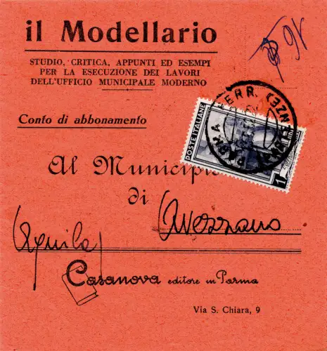 Arbeit Lire 1 Nr. 635 isoliert auf Buchkommissionsgutschein