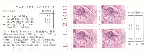 Libretto Poste Italiane tiratura di Napoli n. 13