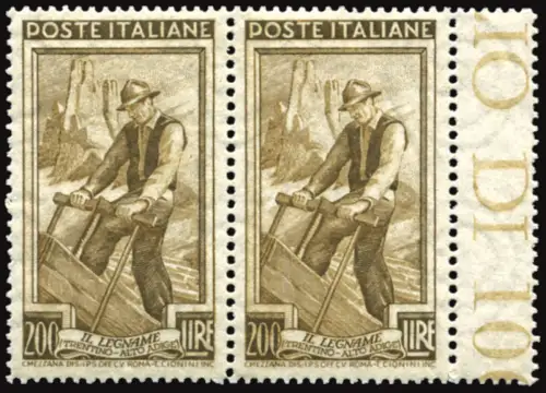 Arbeit Lire 200 Sorten Doppelverzahnung vertikal rechts am Rand