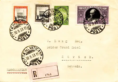 Gärten und Medaillons Lire 2,75 auf Umschlag Racc. für Zürich